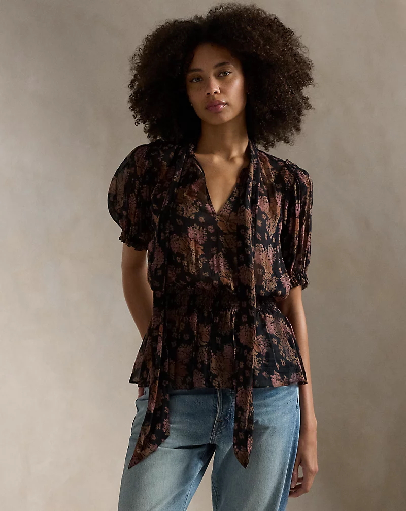 Floral Georgette Peplum Top