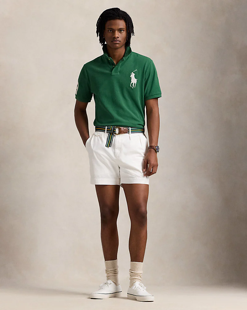Custom Slim Fit Big Pony Mesh Polo Shirt