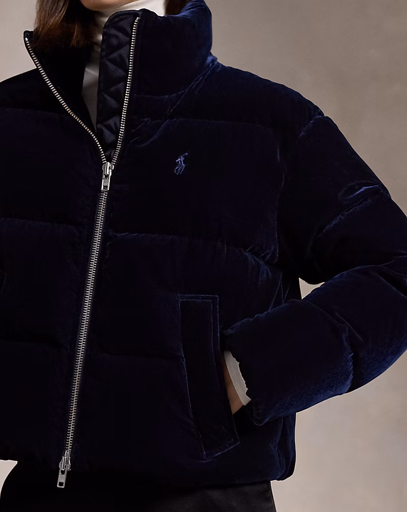 Velvet Quilted Down Jacket