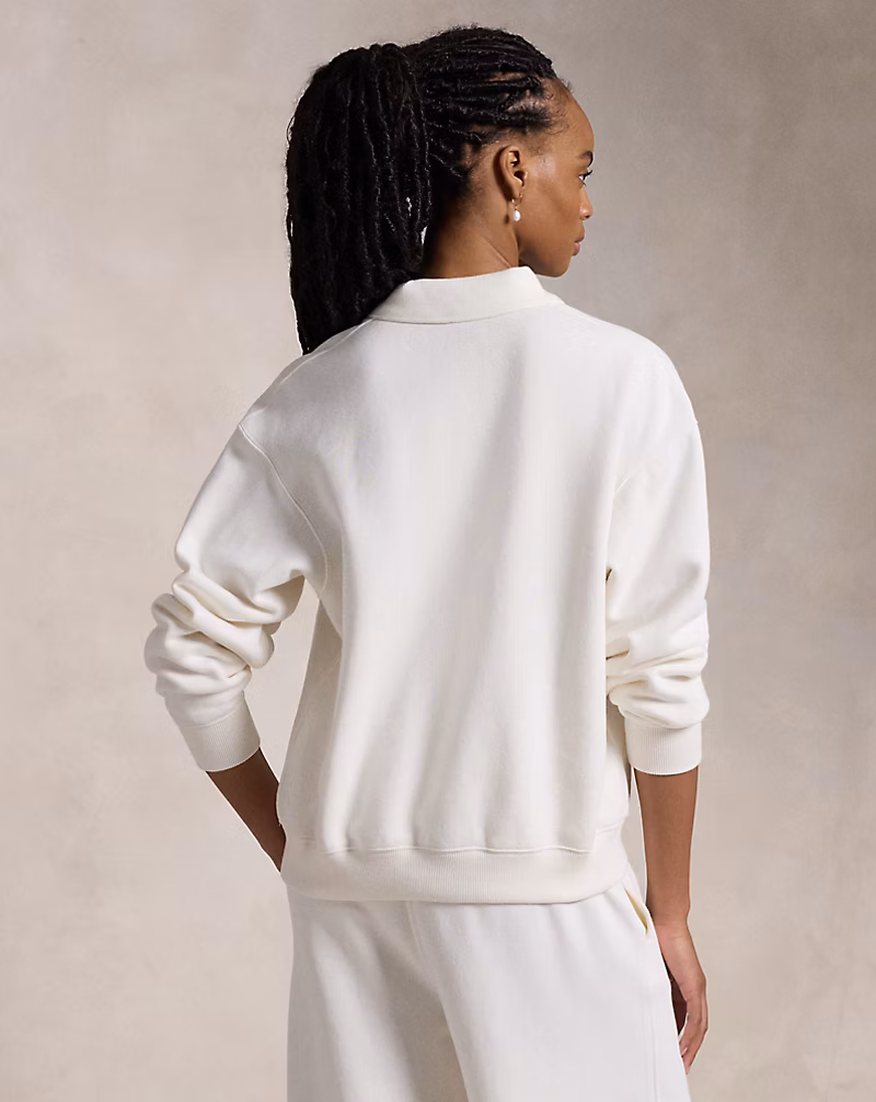 Polo-Collar Fleece Pullover