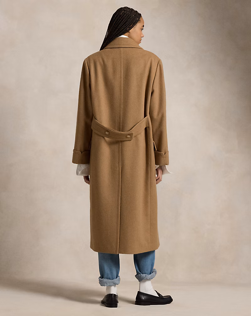 Camel-Hair Long Polo Coat