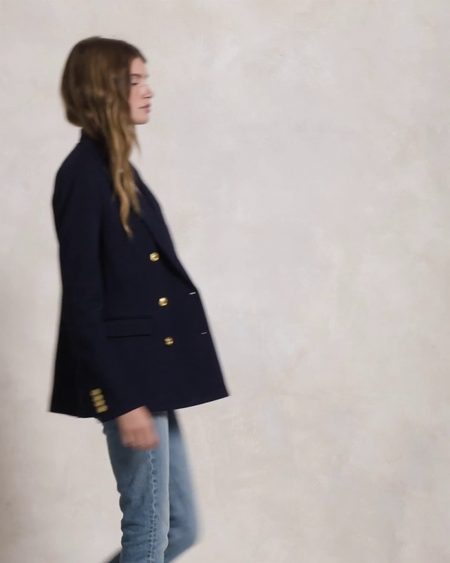 Double-Breasted Knit Blazer