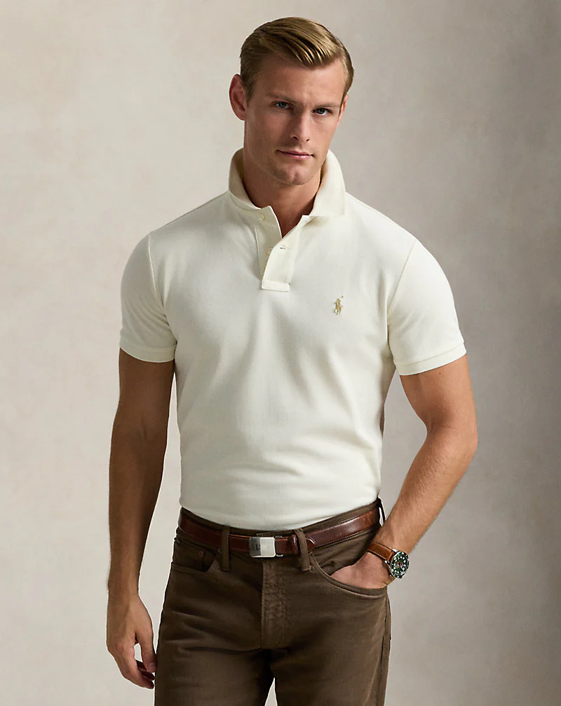 Custom Slim Fit Mesh Polo Shirt