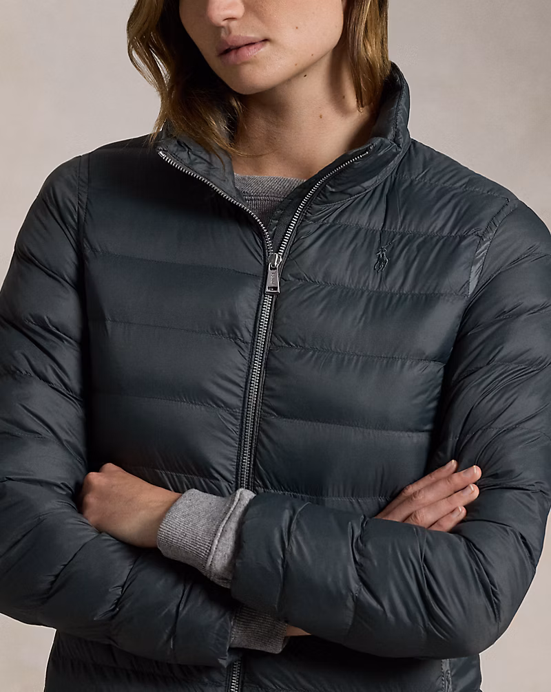 Packable Water-Repellent Quilted Coat
