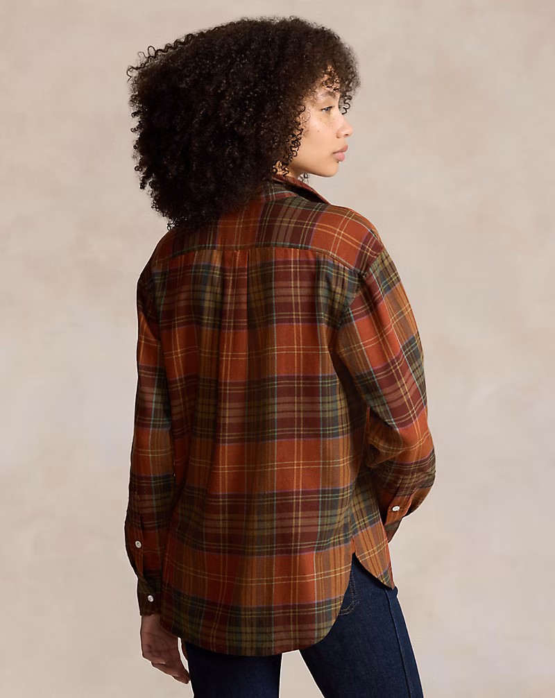 Relaxed Fit Plaid Cotton-Blend Shirt
