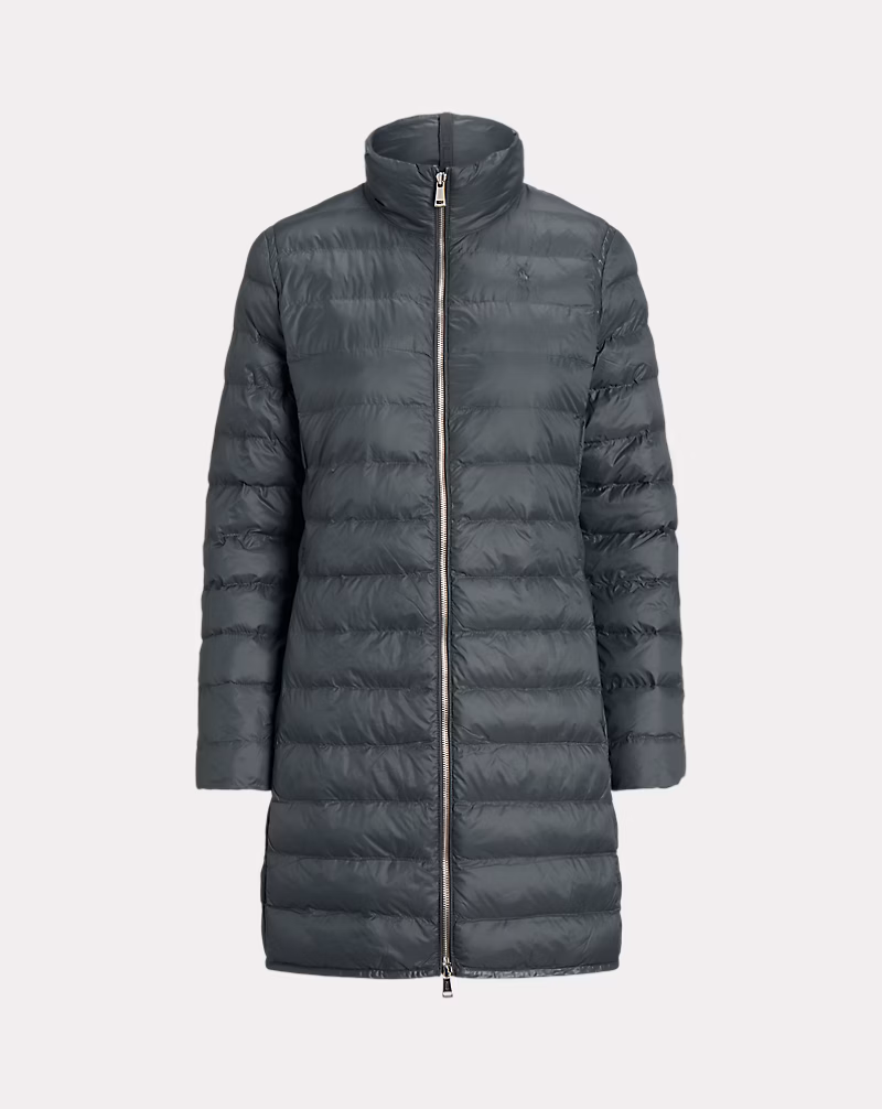 Packable Water-Repellent Quilted Coat