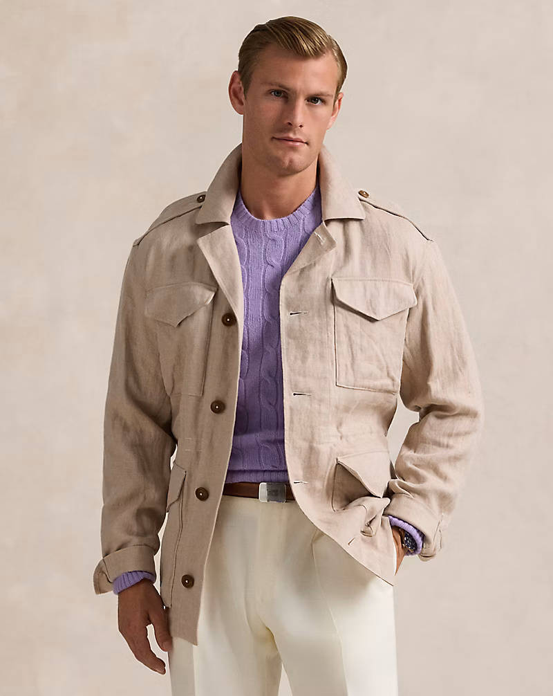 Linen Herringbone Field Jacket