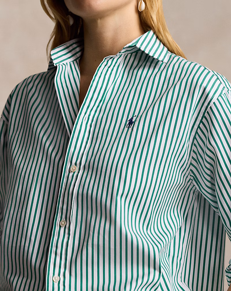 Relaxed Fit Striped Cotton Shirt