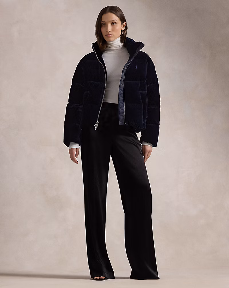 Velvet Quilted Down Jacket