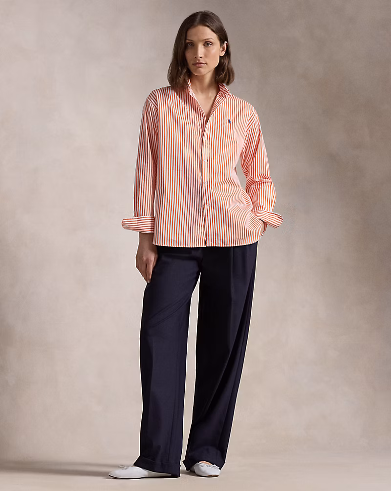 Relaxed Fit Striped Cotton Shirt