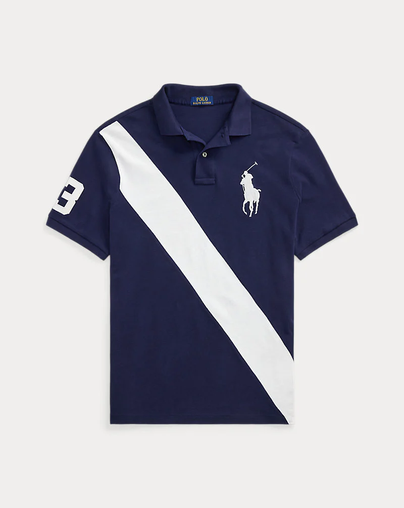 Custom Slim Fit Big Pony Mesh Polo Shirt