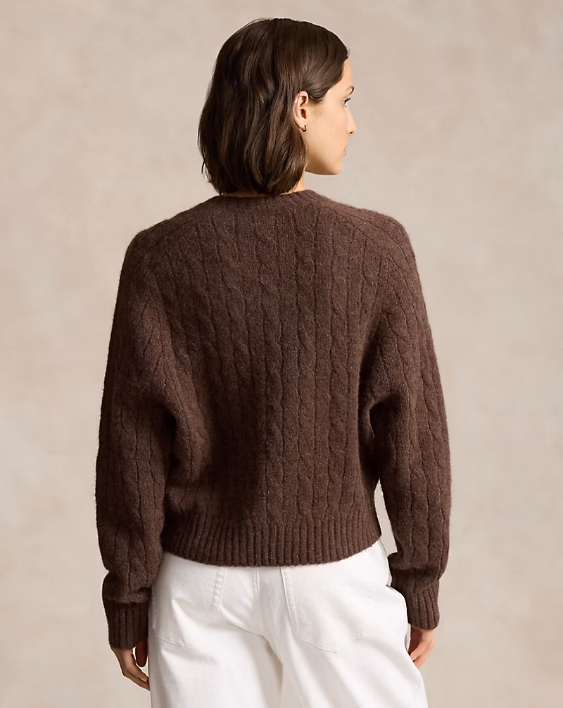 Cable-Knit Wool-Blend Crewneck Sweater