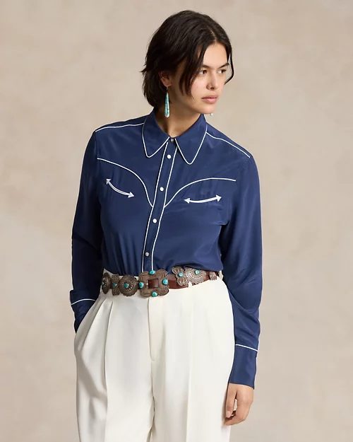 PRL x Naiomi Glasses Silk Western Shirt