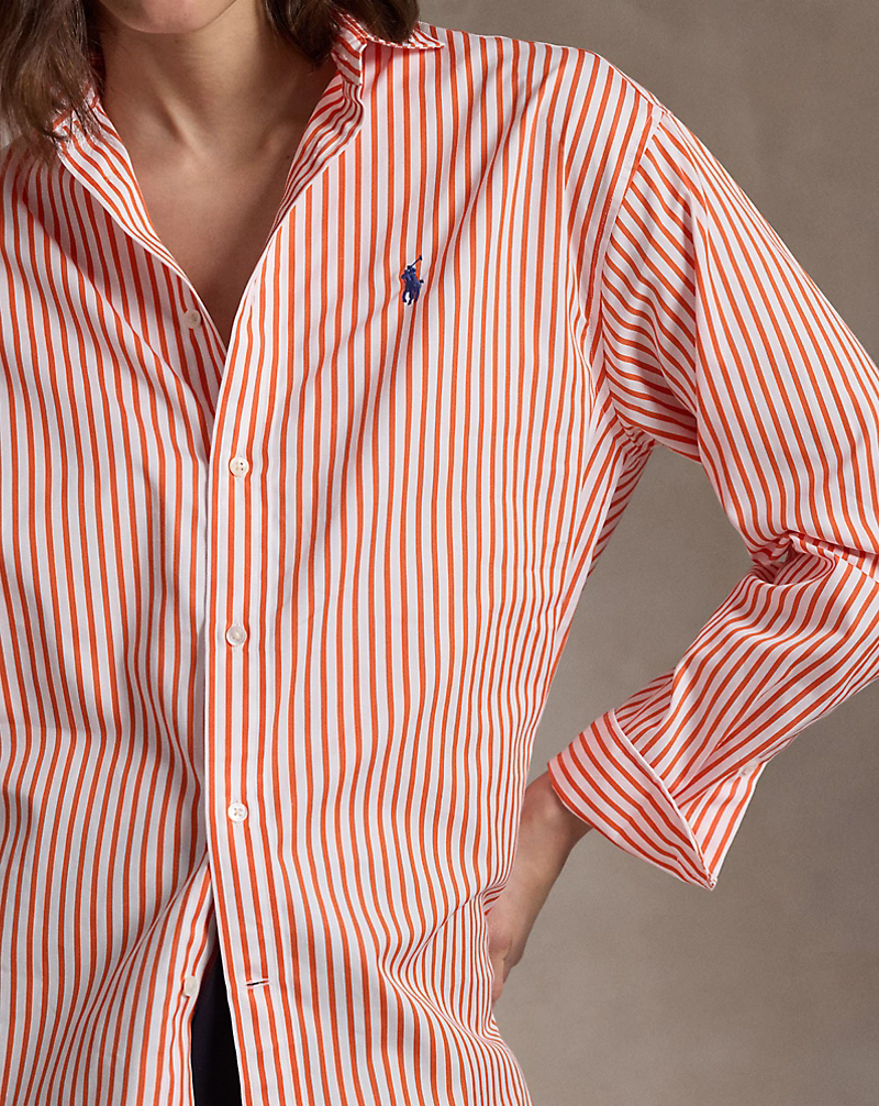 Relaxed Fit Striped Cotton Shirt