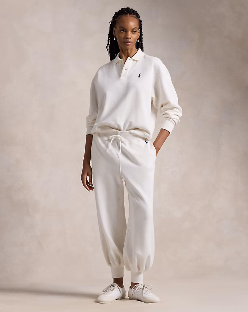 Polo-Collar Fleece Pullover