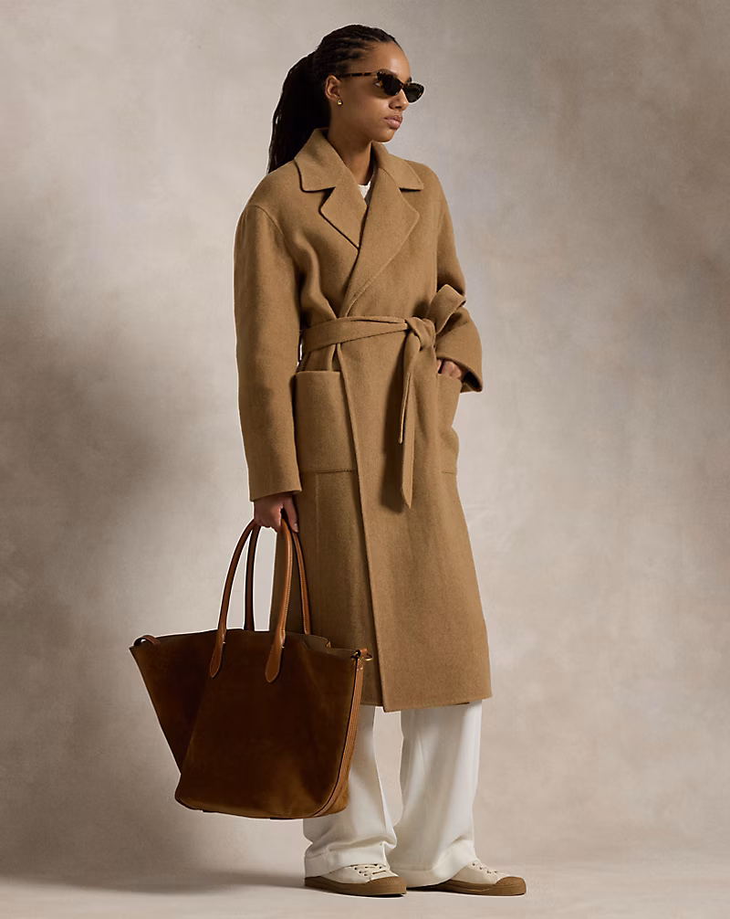 Double-Faced Wool Wrap Coat