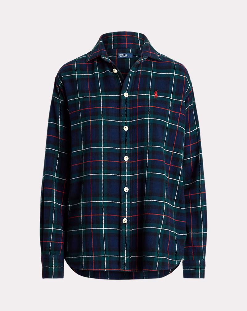 Relaxed Fit Plaid Cotton Shirt
