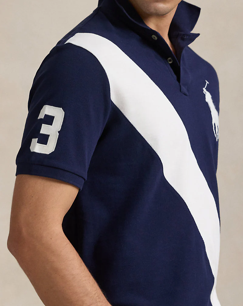 Custom Slim Fit Big Pony Mesh Polo Shirt