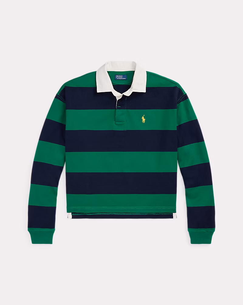 Striped Cropped Jersey Rugby Shirt