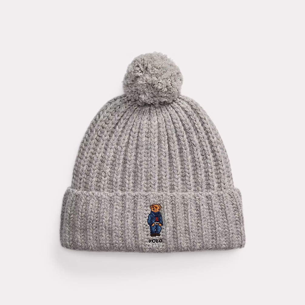 Polo Bear Rib Pom-Pom Beanie