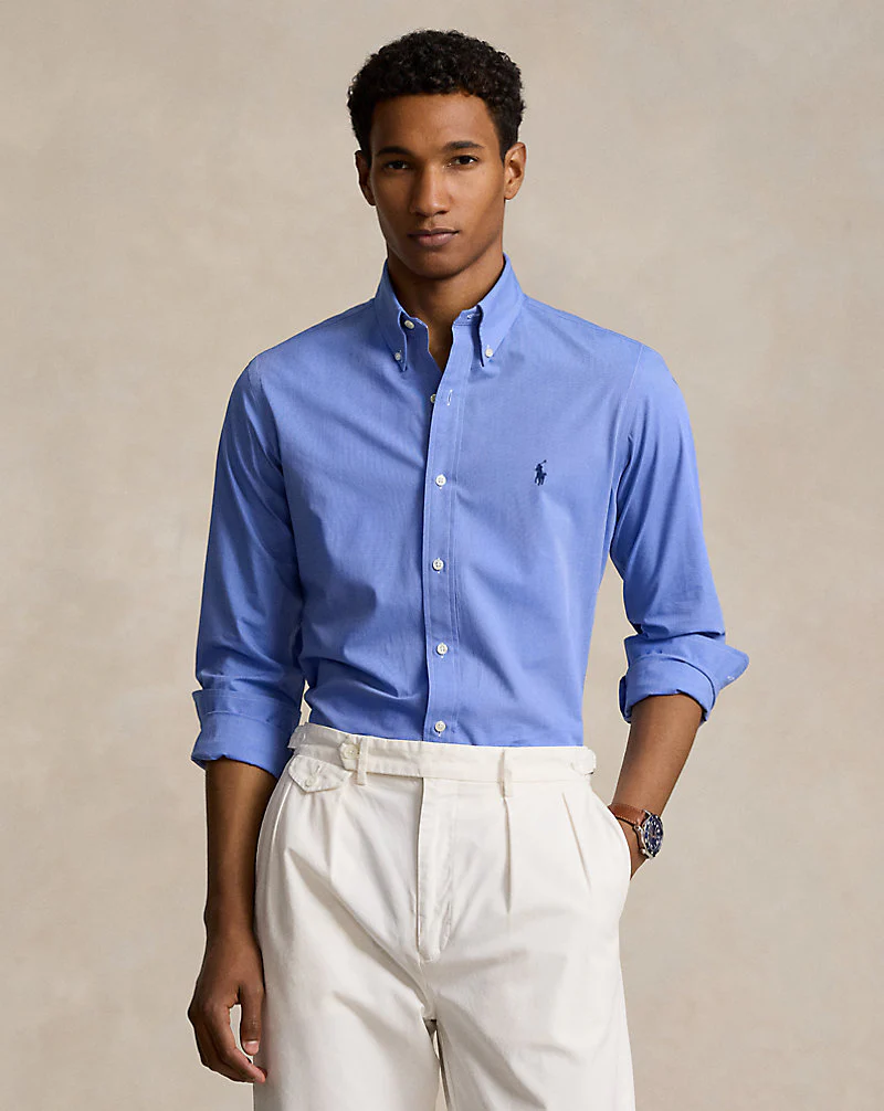 Custom Fit Stretch Poplin Shirt