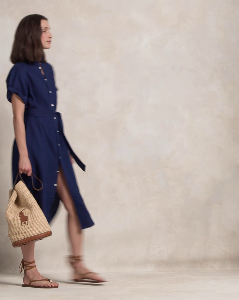 Linen Short-Sleeve Shirtdress