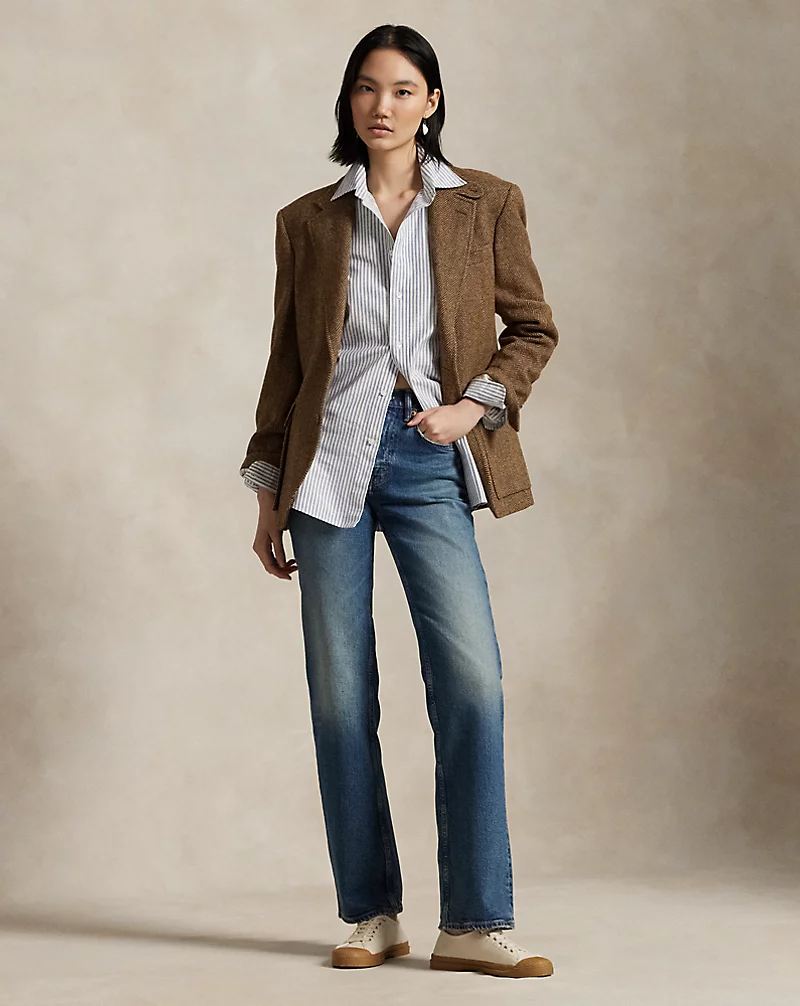 Stretch Slim Fit Striped Oxford Shirt