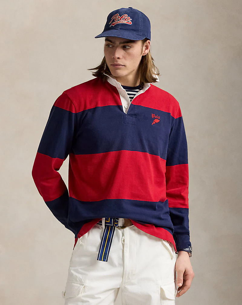 Classic Fit Striped Jersey Rugby Shirt