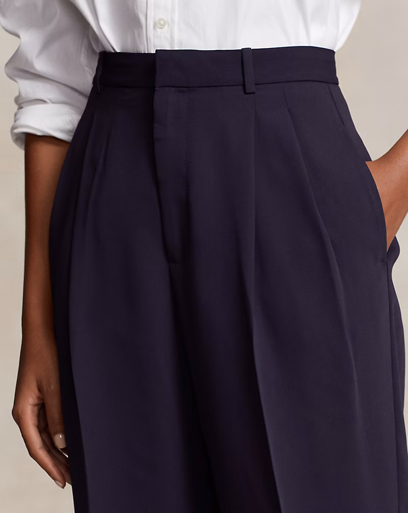 Pleated Straight-Leg Pant