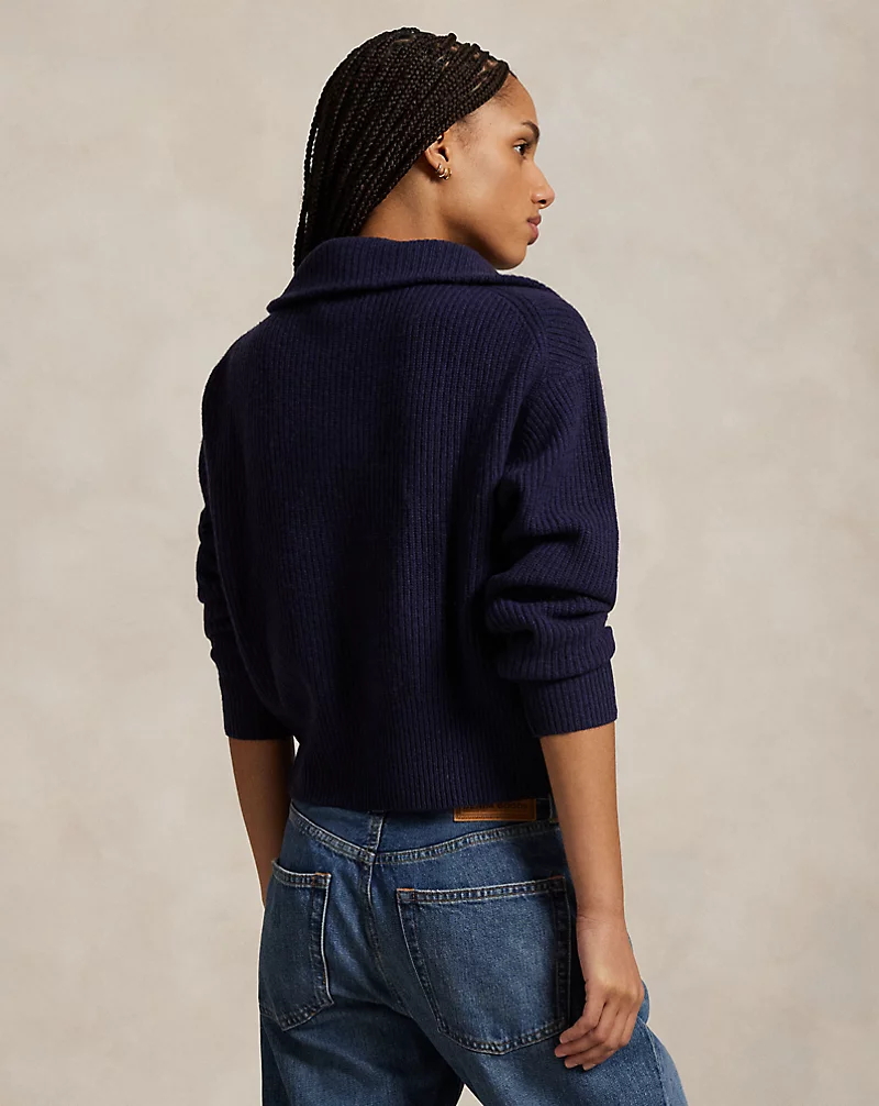 Cashmere-Wool Half-Zip Sweater