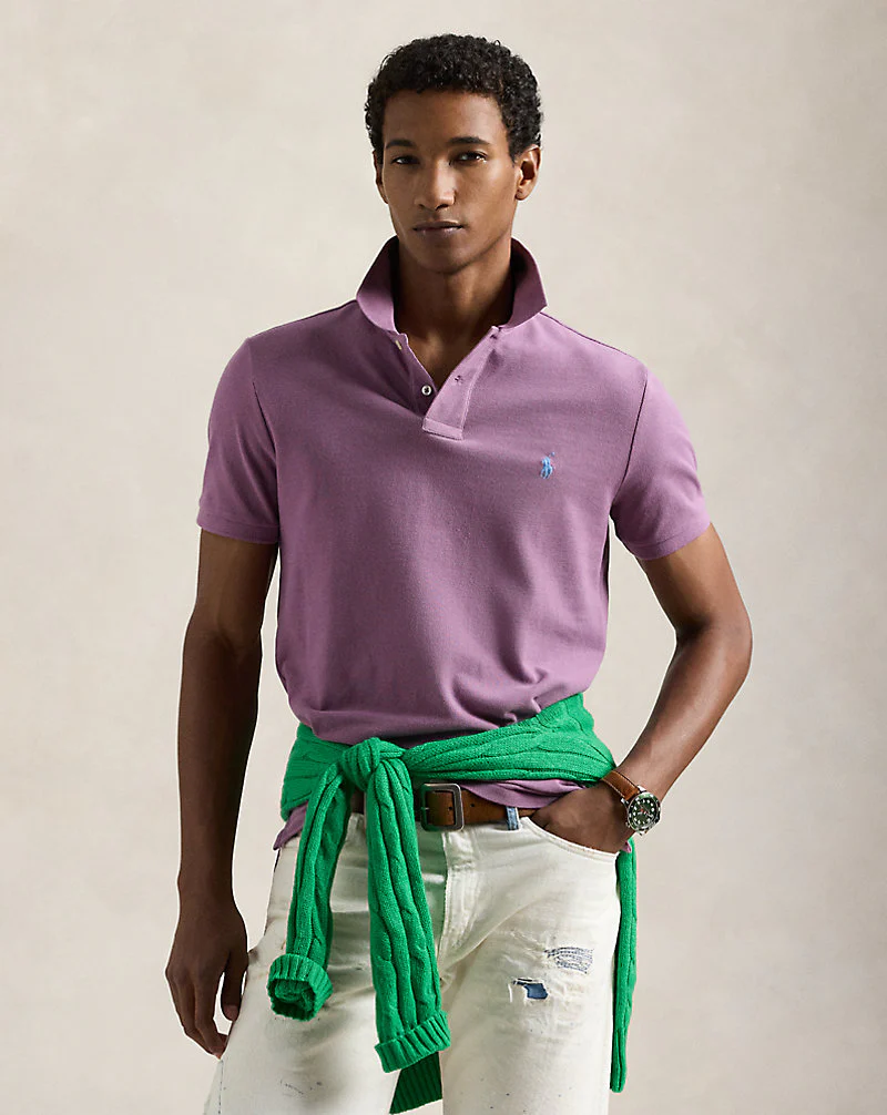 Custom Slim Fit Mesh Polo Shirt