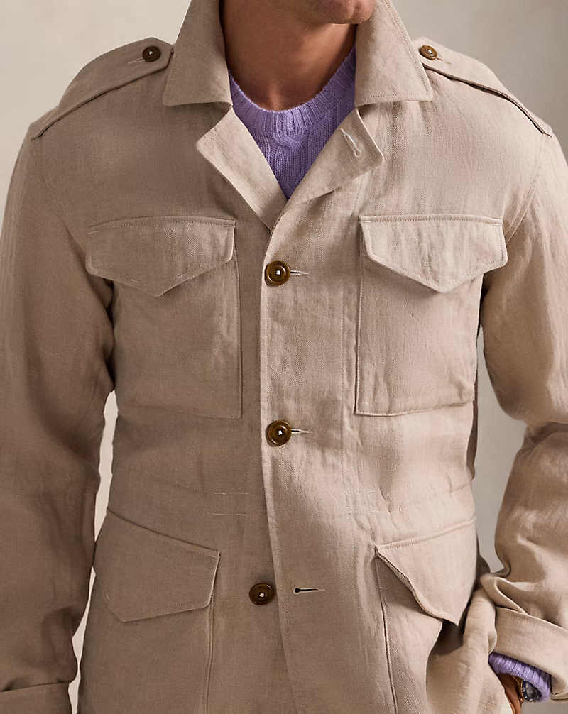 Linen Herringbone Field Jacket