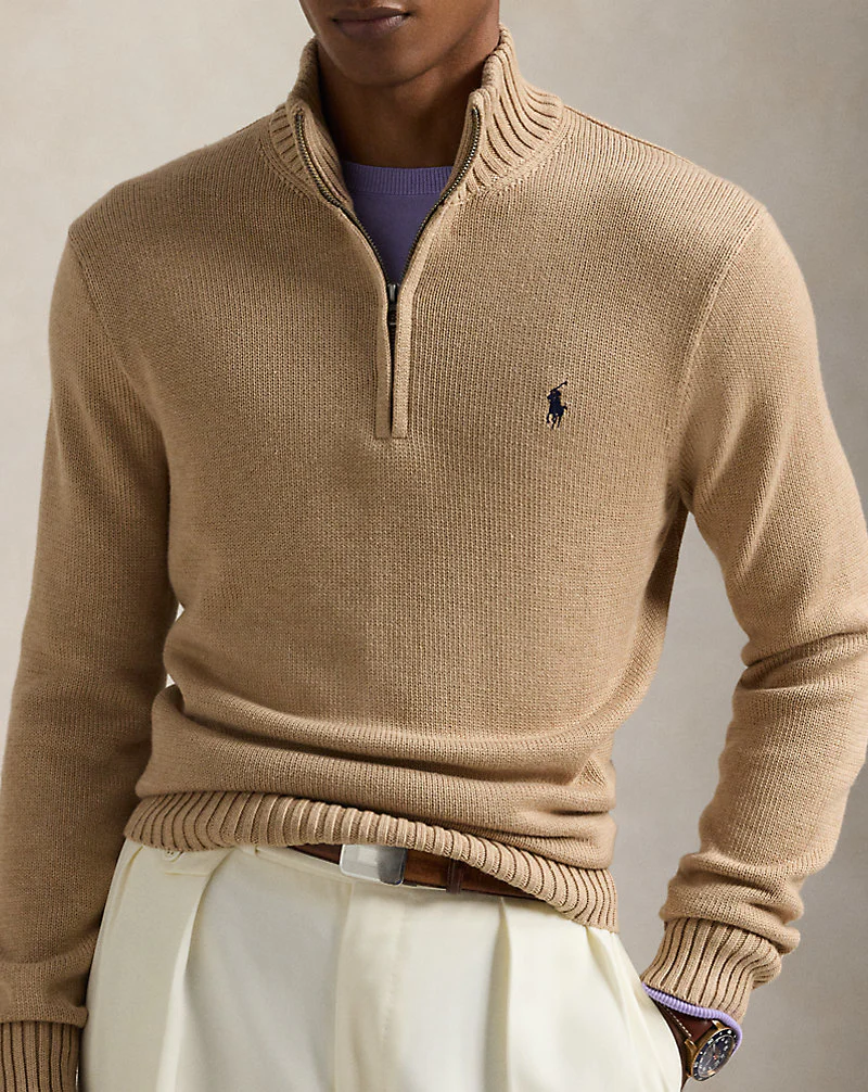 Cotton Quarter-Zip Jumper