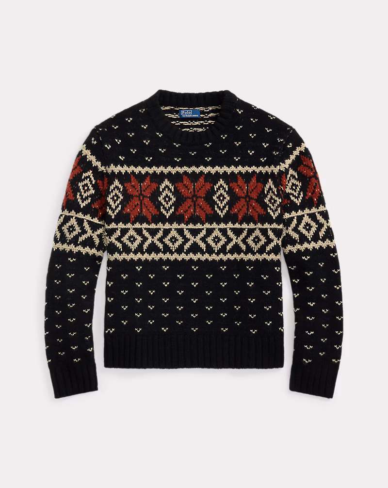 Ralph Lauren Snowflake-Motif Wool Crewneck Sweater