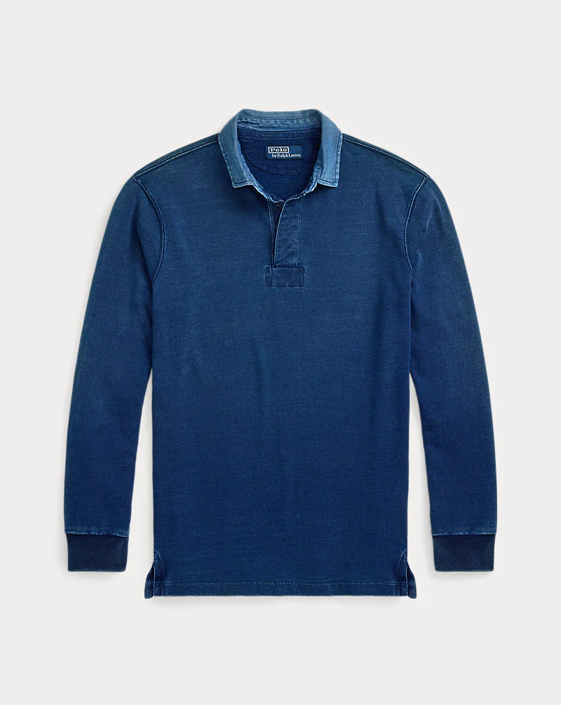 Classic Fit Indigo Jersey Rugby Shirt
