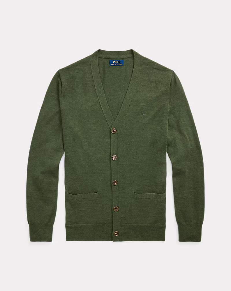 Slim Fit Washable Wool V-Neck Cardigan