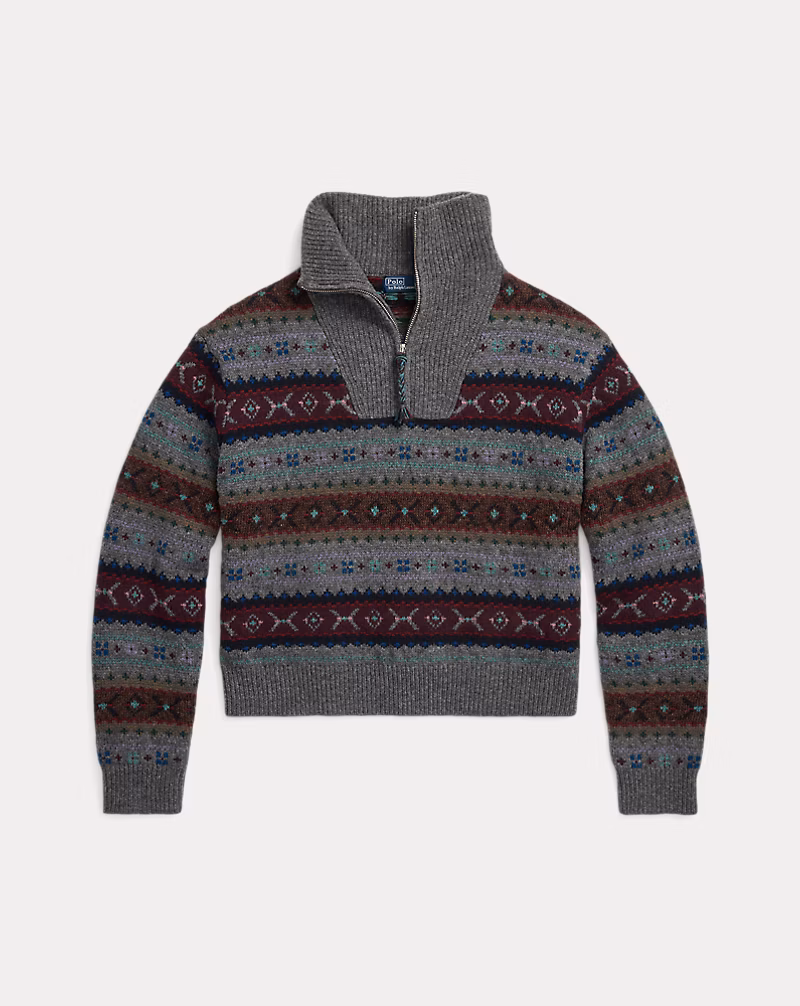 Ralph Lauren Fair Isle Wool Half-Zip Sweater