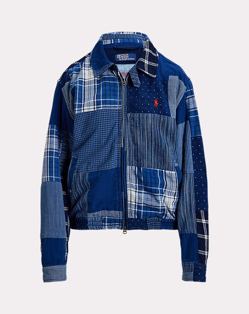 Patchwork Cotton-Linen Windbreaker