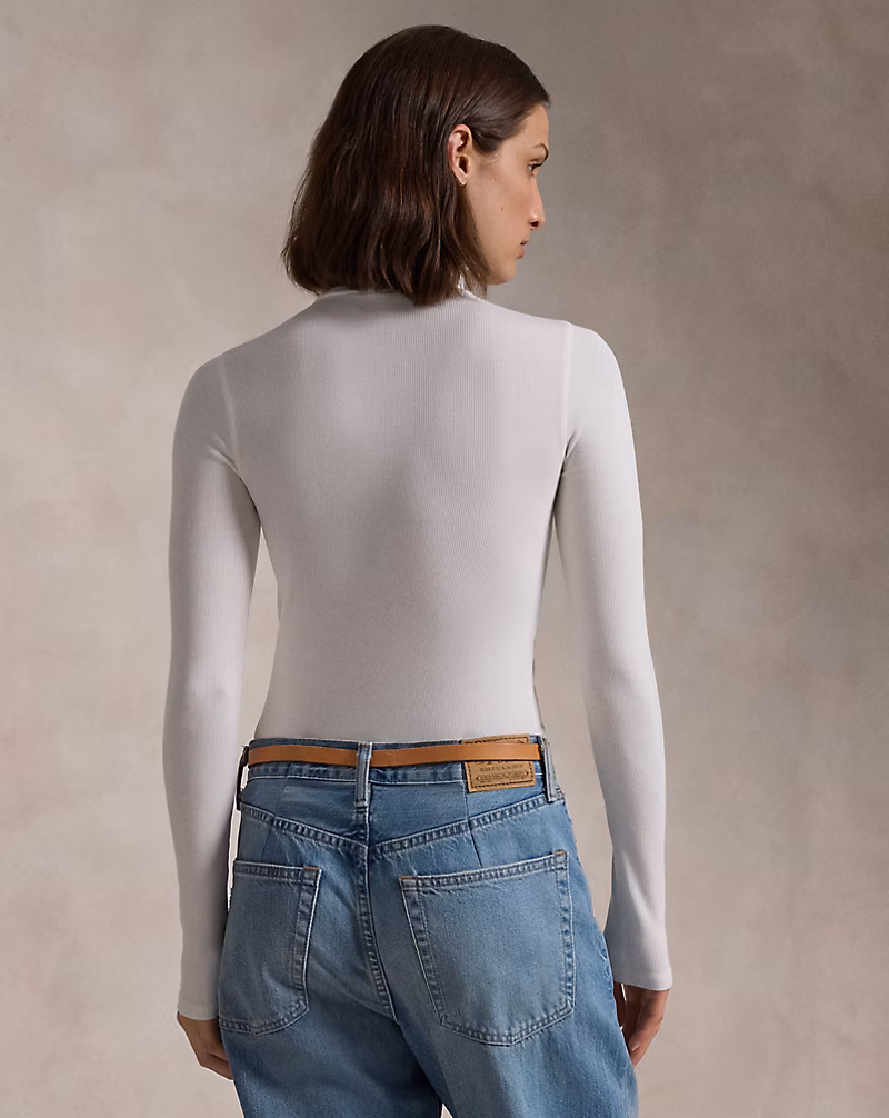 Ralph Lauren Stretch Ribbed Turtleneck