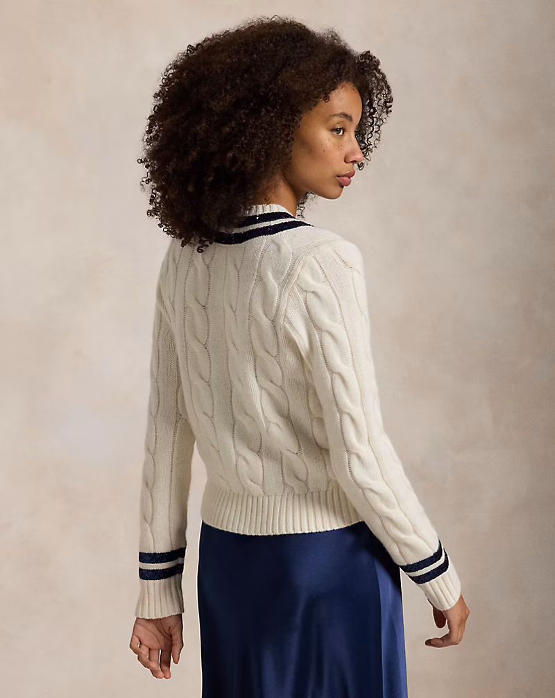 Sequined Wool-Cashmere Cricket Sweater