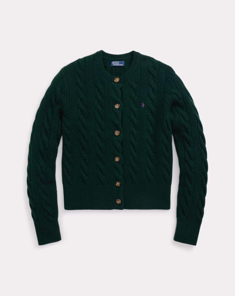 Cable-Knit Wool-Cashmere Cardigan