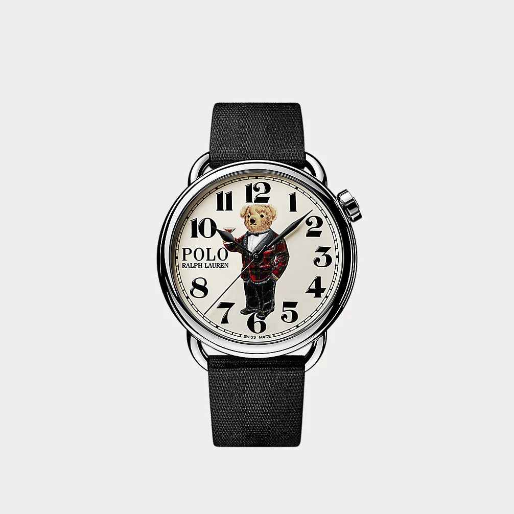 42 MM Tartan Polo Bear Steel White Dial