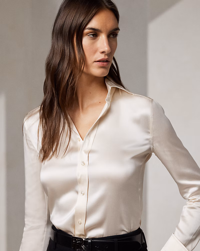 Cameron Straight Fit Silk Shirt