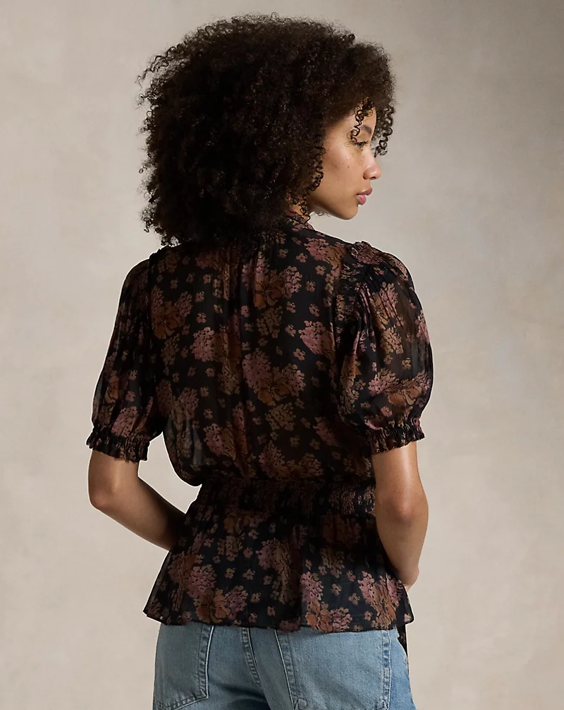 Floral Georgette Peplum Top