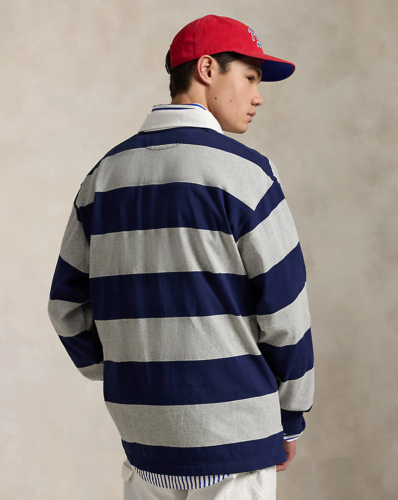 Big Fit Striped Jersey Rugby Shirt