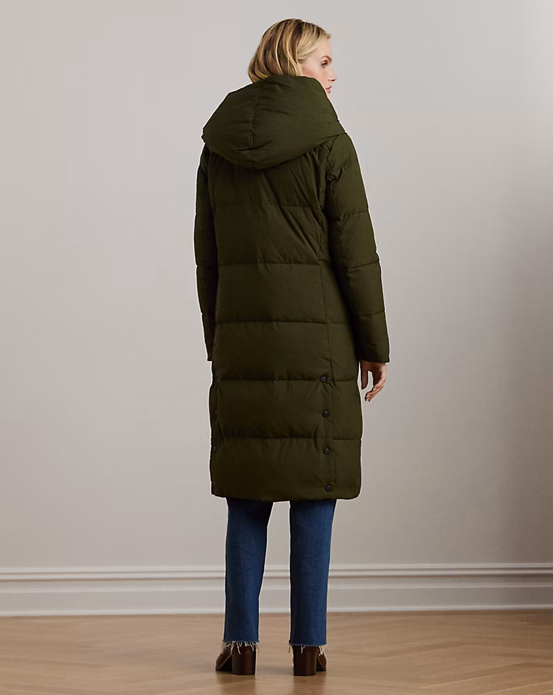 Oversize-Collar Quilted Down Coat