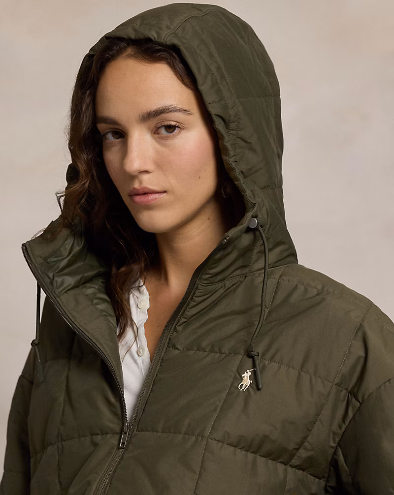 Box-Quilted Hooded Jacket
