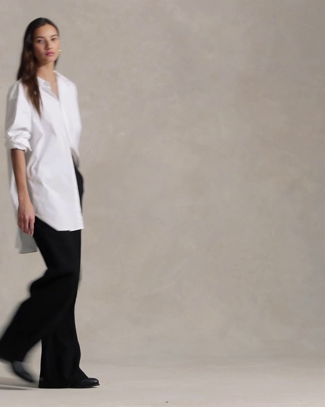 Wool Crepe Wide-Leg Pant