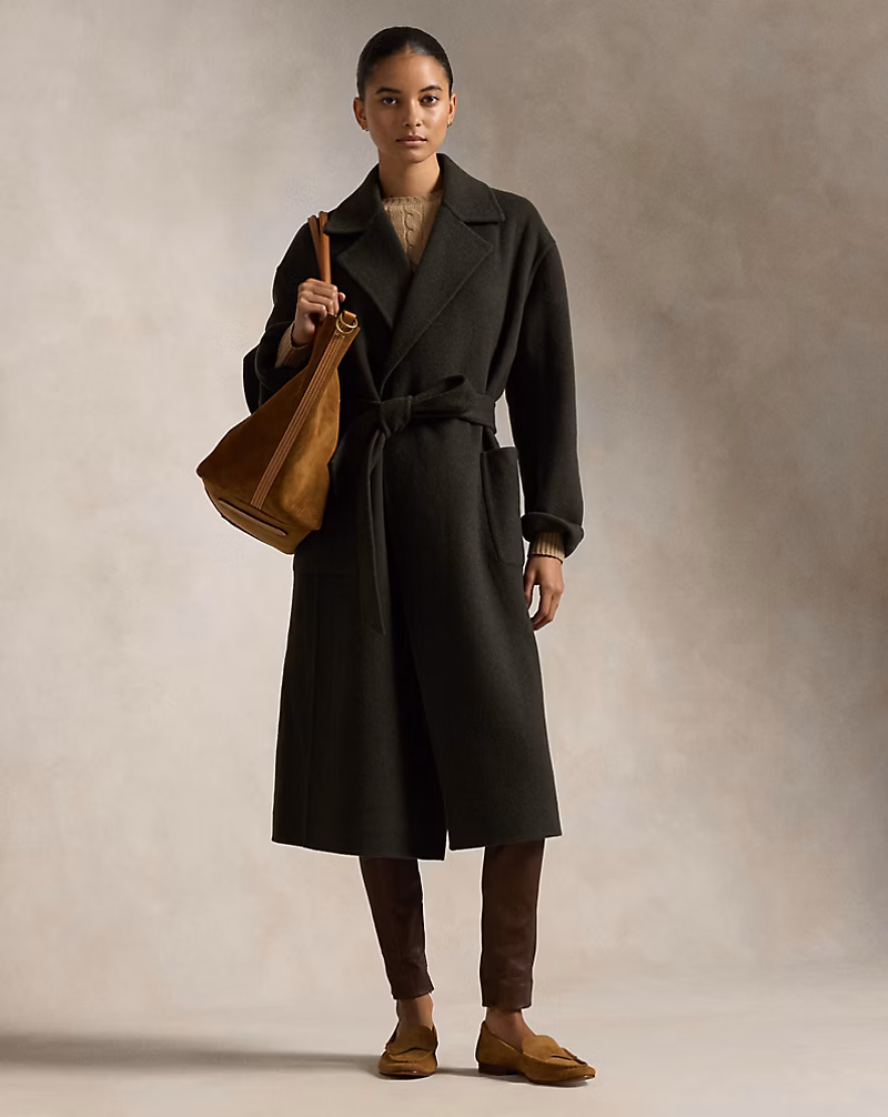 Double-Faced Wool Wrap Coat