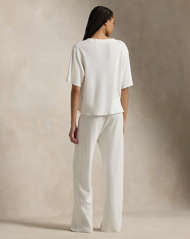 Waffle-Knit Pajama Set